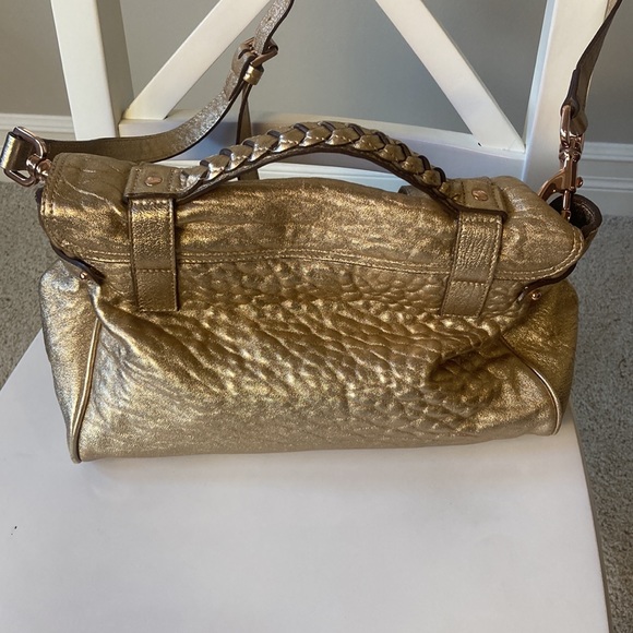 Mulberry Metallic Rose Gold Leather Alexa Satchel Crossbody Bag - Picture 6 of 16